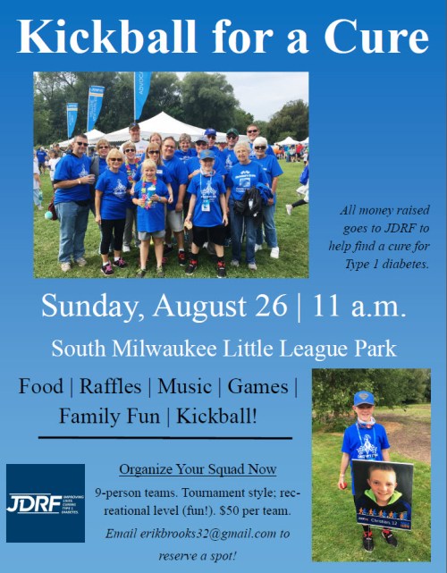 Kickball for a Cure flyer 8-12-18